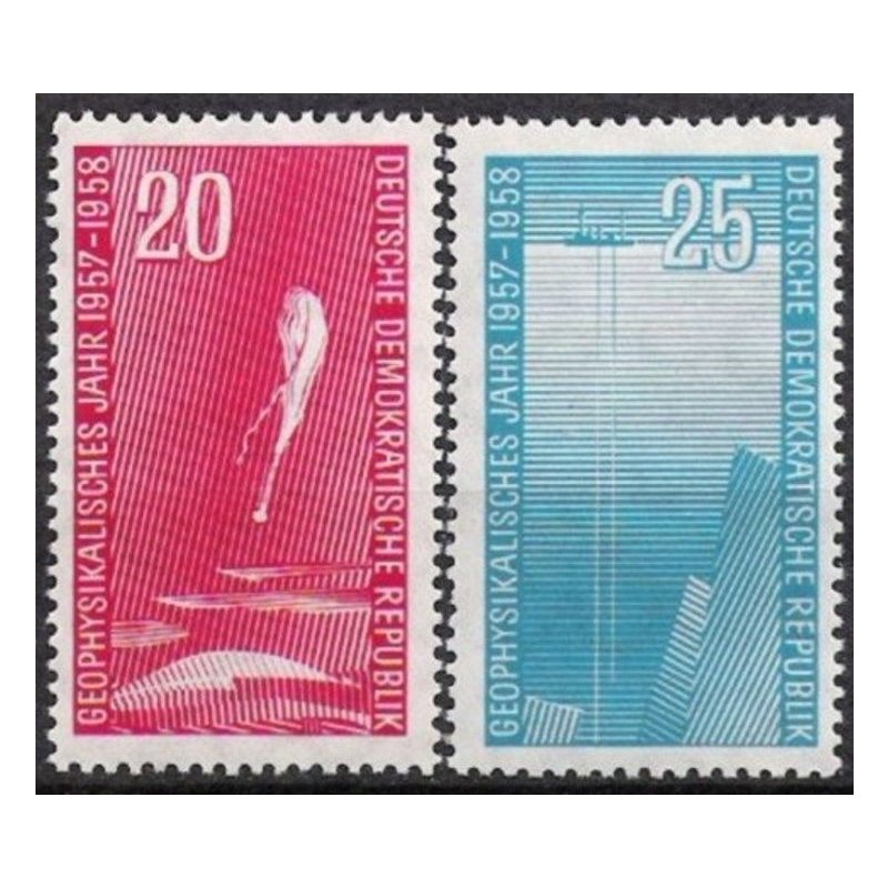 DDR Nr.616/17 ** Geophysik 1958, postfrisch