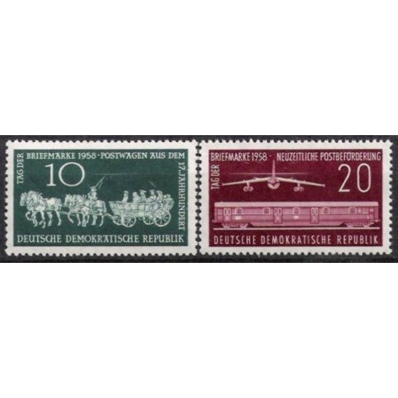 DDR Nr.660/61 ** Tag der Briefmarke 1958, postfrisch