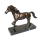 Pferd, Pferdeskulptur, Pferdefigur auf Marmorsockel in Bronzeoptik