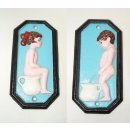 Zwei Toiletten Türschilder Mädchen und Junge,...