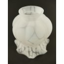 Lampenschirm, Tulpen Lampenglas Milchig Weiß mit Pulver Einschmelzungen 11 cm