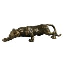 Panther, Puma, Raubkatze, Tierfigur, Gusseisen Tierskulpur in Bronzeoptik 41 cm