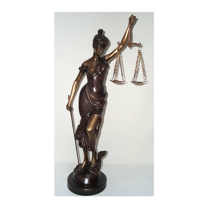 Bronze Skulptur, Bronze, XXL Bronzefigur Justizia Göttin der Gerechtigkeit 85 cm