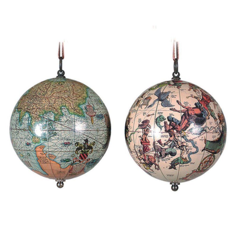 Miniatur Globen Paar, Historischer Globus je für den Himmel und die Erde