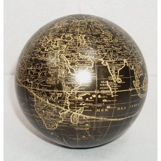 Schwarzer Globus als Kugel nach Vaugondy, Black Vaugondy 14 cm.