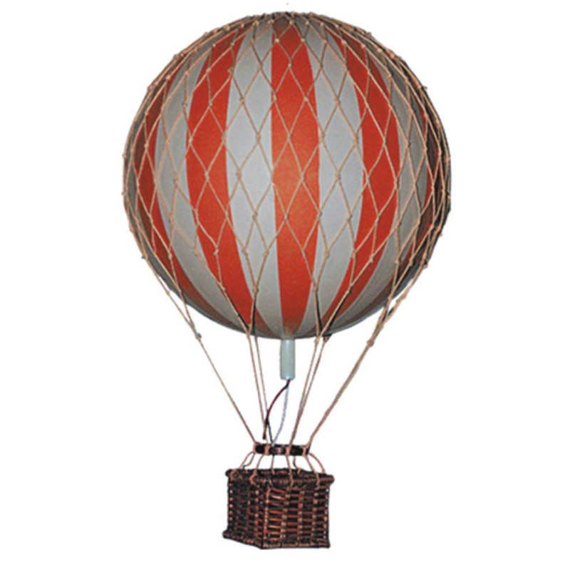 Modell Ballon Rot-Weiß Kleiner Historischer Gasballon mit Gondel 8 cm 