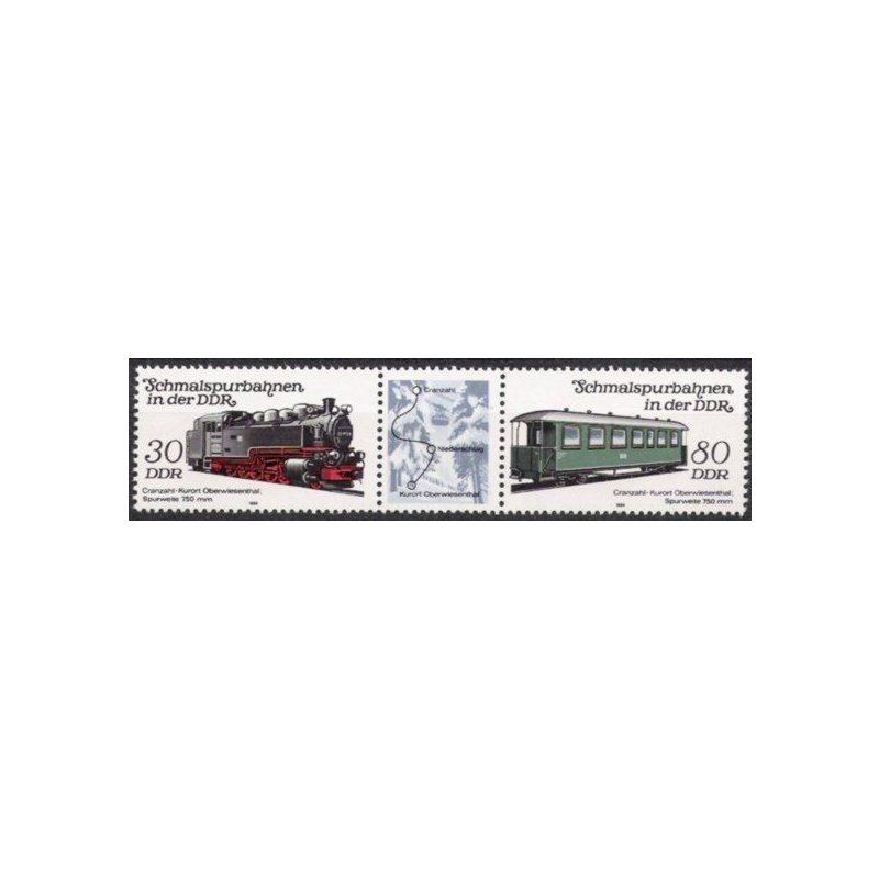 DDR Nr.2864+66 ZD ** Schmalspurbahnen 1984, postfrisch