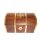 Schatztruhe im Maritim Stil aus edlem Holz mit Kompassrose und Messingbeschlägen