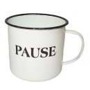 XXL Emaille Kaffeetasse "Pause", Outdoor...