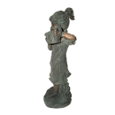 Gartenfigur, Brunnenfigur, Garten Skulptur, Mädchen mit Gießkanne in Bronzeoptik