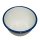 Emaille Schüssel, Salatschüssel, Müsli Schale, Dekor weiß mit blauem Rand 15 cm