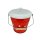 Emaille Eimer mit Deckel, Emailleimer, Kücheneimer Rot mit weißen Tupfen 6 Liter