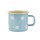 Emaille Tasse, Henkelbecher, Kaffeetasse, Outdoor Becher Tupfen Hellblau 8 cm