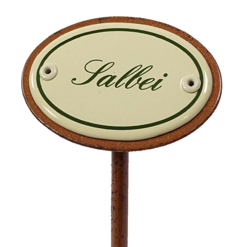 Kräuterschild Kräuterstecker Emaille, Salbei, Garten Stecker 25 cm