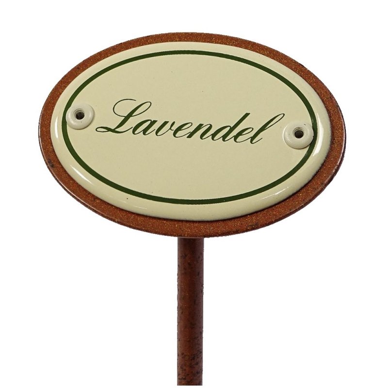 Kräuterschild Kräuterstecker Emaille, Lavendel, Garten Stecker 25 cm