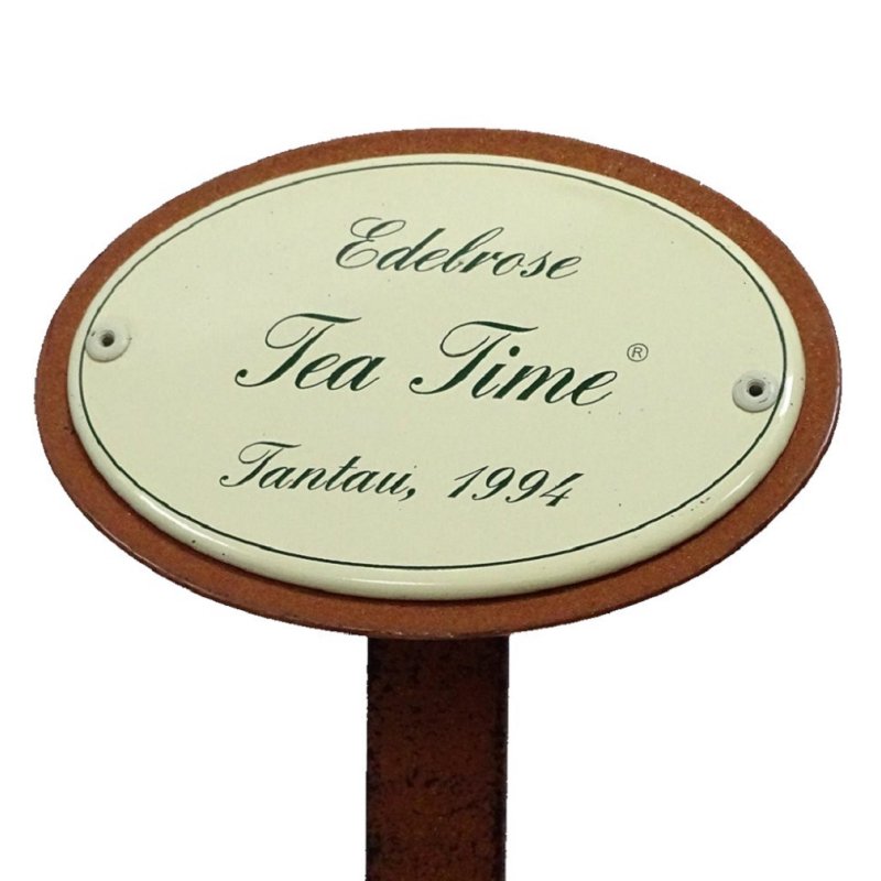 Rosenschild, Rosenstecker Emaille, Edelrose: Tea Time, Tantau 1994