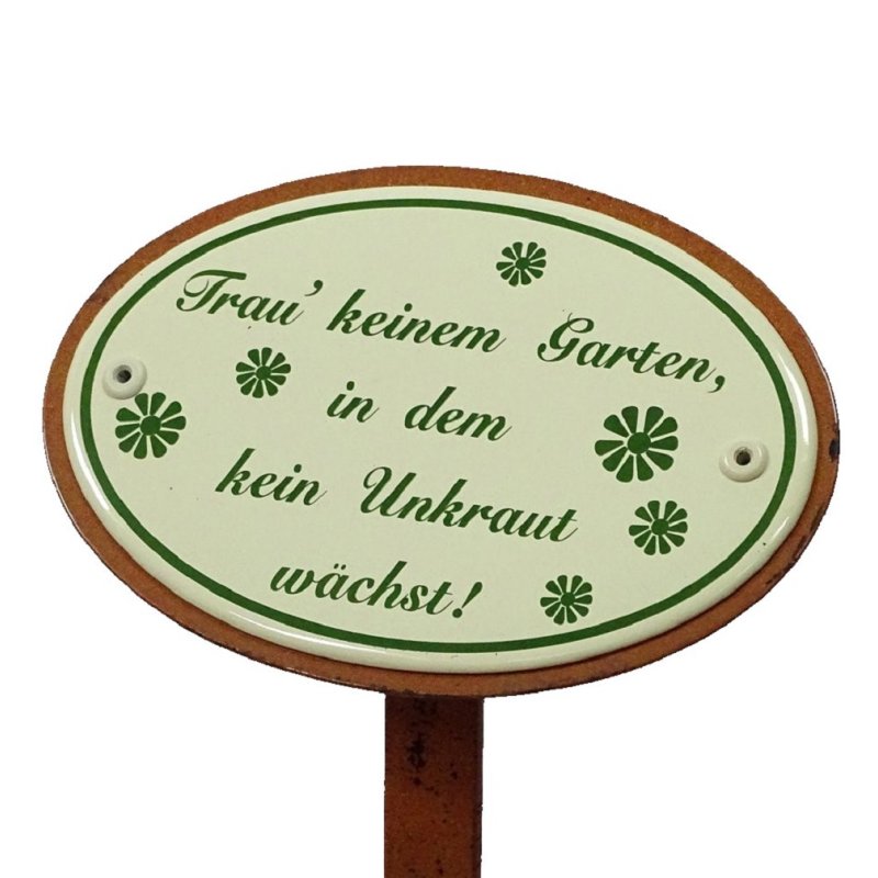 Beetstecker, Gartenschild Emaille, Lustiger Spruch, Erdspieß 50 cm