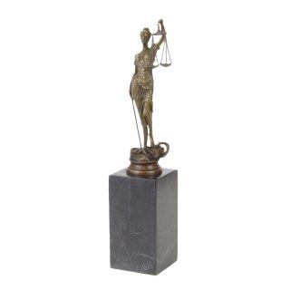 Bronzefigur, Bronze Skulptur Justitia, Justizia Göttin der Gerechtigkeit, 32 cm