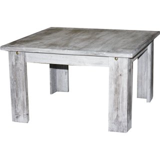 G2411: Landhaus Tisch Old Spruce, niedriger Beistelltisch, Fichte gewaschen