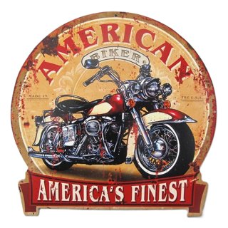 Blechschild, Reklameschild America`s Finest Biker, Motorrad Wandschild 30x28 cm