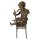 Bronzefigur, Bronze Skulptur, Kind mit Katze untem Stuhl, signiert Iffland
