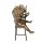 Bronzefigur, Bronze Skulptur, Kind mit Katze untem Stuhl, signiert Iffland