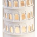 Teelicht Leuchte, Teelichthalter Der schiefe Turm von Pisa aus Biskuitporzellan