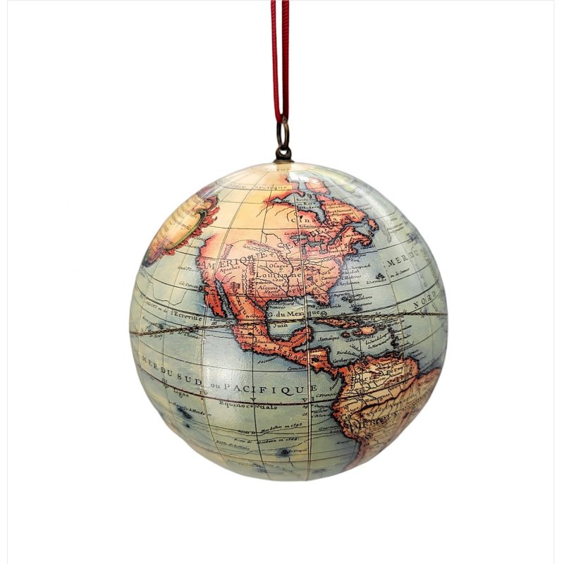 Globus, Weltkugel, Erdball nach Didier Robert de Vaugondy zum anhängen 12 cm