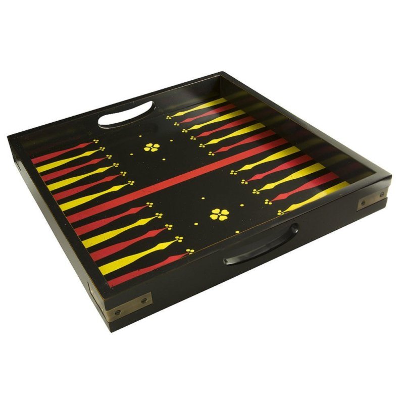 ButlerTablett, Backgammon Spielbrett als Servier Tablett im Victorianischem Stil