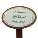 Rosenschild, Rosenstecker Emaille, Kletterrose: Goldstern, Tantau 1966