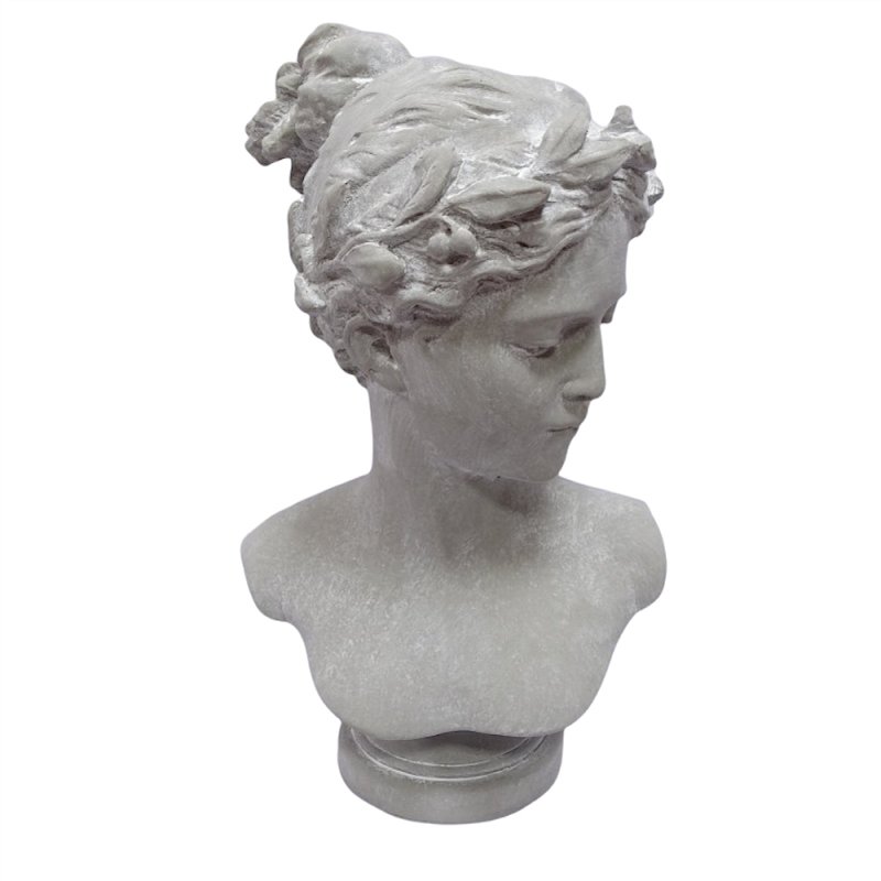 Biedermeier Büste, Büste in Sandstein Optik, Skulptur einer Jungen Dame 36 cm