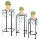 Blumenhocker, Blumenständer, Blumentische Set, 3 Pflanzentische, Metall Tische