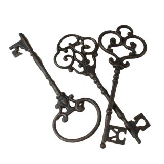 Barock Schlüssel Set, 3 große Mittelalter Schlüssel aus...