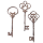 Barock Schlüssel Set, 3 große Mittelalter Schlüssel aus Gusseisen