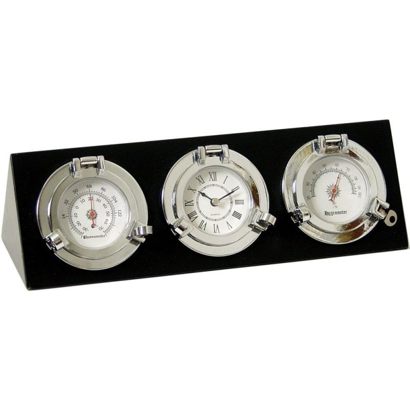 Maritime Instrumenten Konsole mit Uhr, Hygro- und Thermometer 29 cm