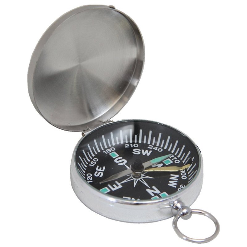 Kleiner Maritimer Uhrenketten Kompass aus verchromten poliertem Messing