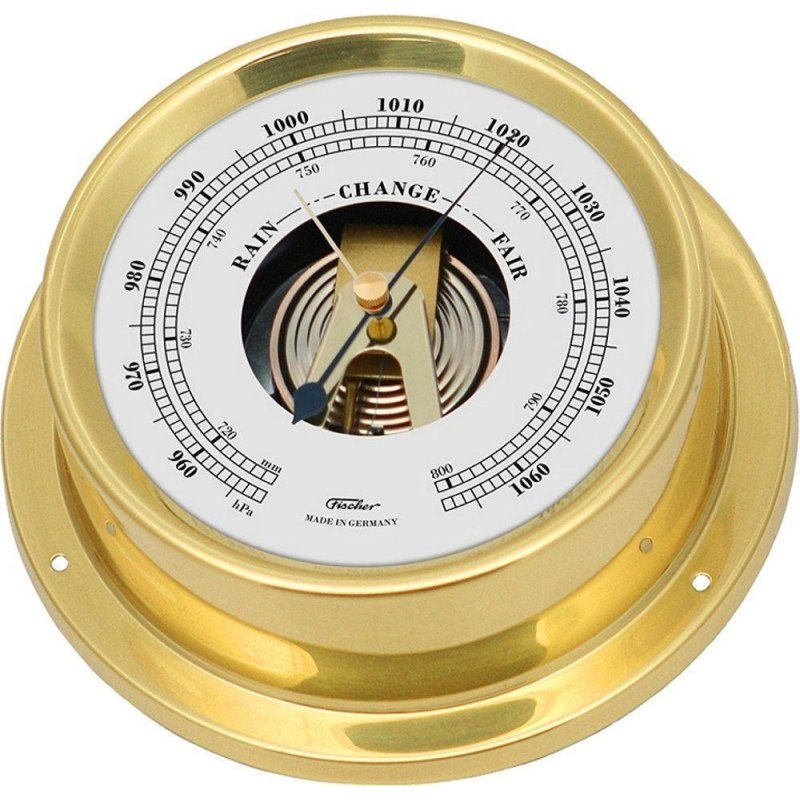 Maritimes Barometer, Schiffsbarometer, Messing poliert Ø 11 cm