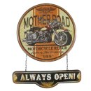 Blechschild, Reklameschild, Mother Road, Motorcycle...