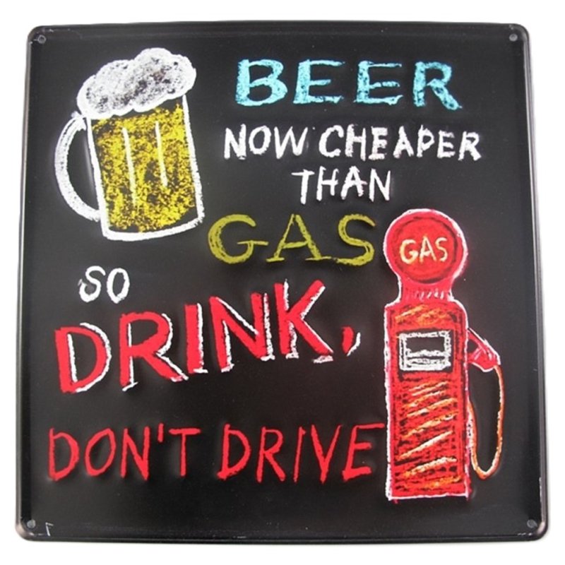 Blechschild, Reklameschild Beer Don´t Drive, Kneipen Wandschild 30x30 cm