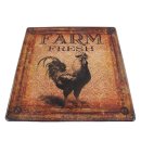 Blechschild, Reklameschild Farm Fresh, Hahn, Farmer...