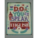 Blechschild, Reklameschild, Do You Speak English,...