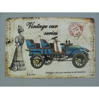 Blechschild, Reklameschild Vintage Car Series, Oldtimer Auto Wandschild 20x30 cm