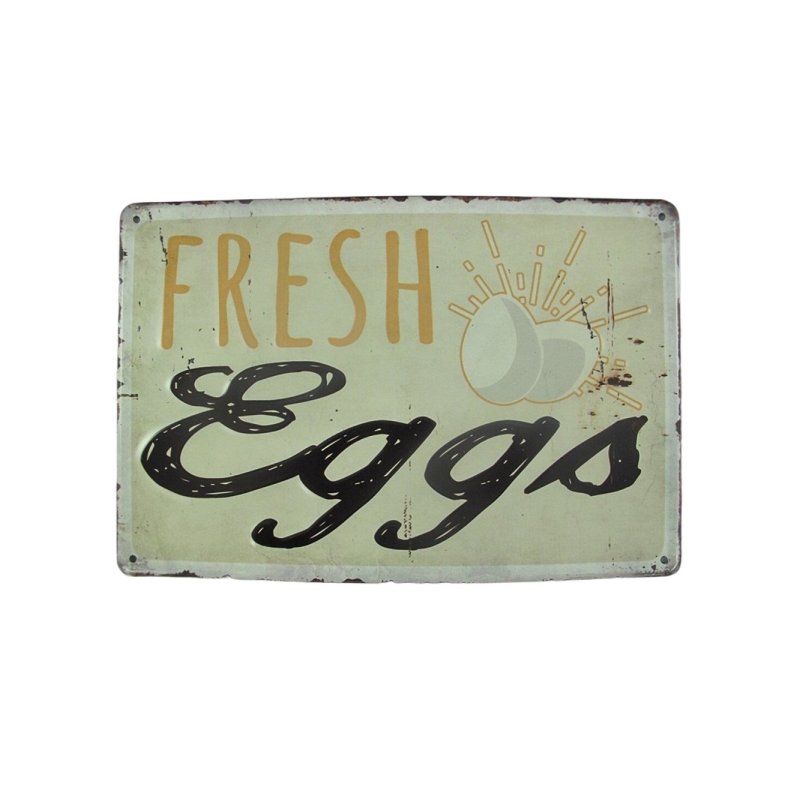 Blechschild, Reklameschild Frische Eier, Fresh Eggs, Gastronomie Schild 20x30 cm
