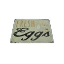 Blechschild, Reklameschild, Wandschild Frische Eier, Fresh Eggs, Schild 20x30 cm