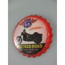 Blechschild, Reklameschild Route 66 Mother Road, Motorrad Schild Rund 36x36 cm