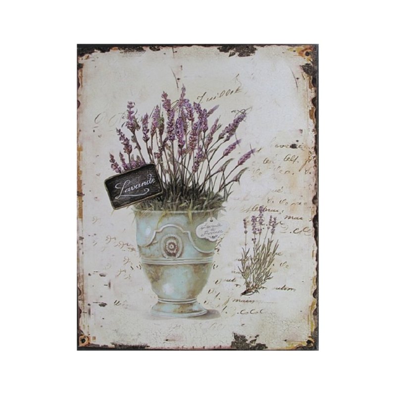 Blechschild, Reklameschild, Lavendel, Blumen Wandschild 25x20 cm