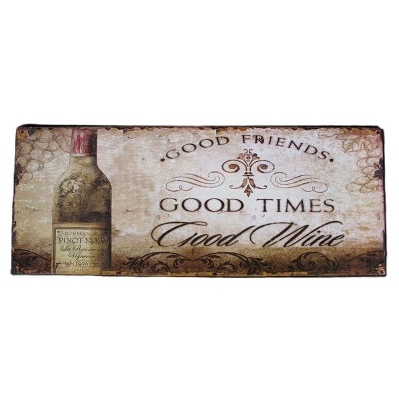Blechschild, Reklameschild, Good Times Good Wine, Gastro Wandschild 20x50 cm