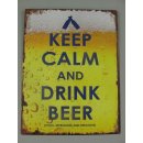 Blechschild, Reklameschild, Keep Calm and Drink Beer,...
