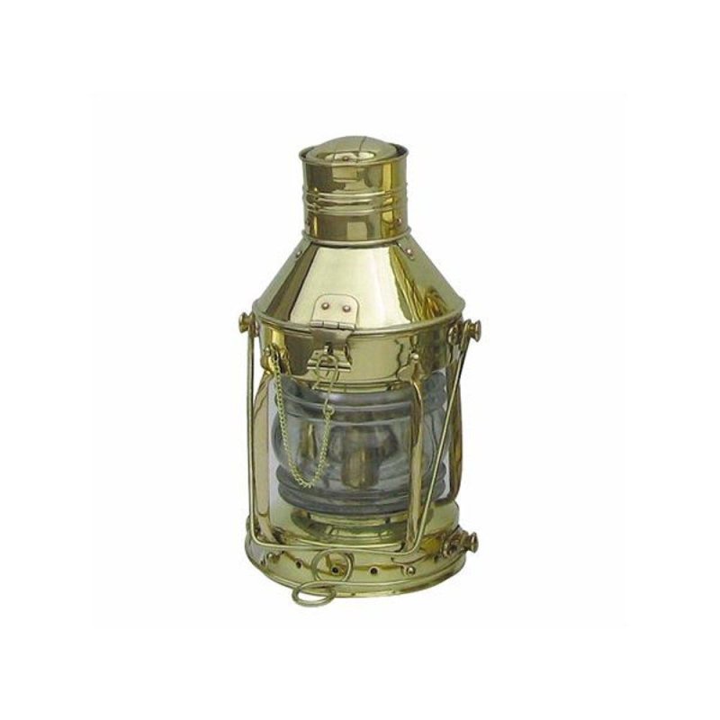 Schiffslaterne, Ankerlaterne, Petroleum Lampe, Messing Öl Laterne 32 cm