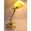 Bankerlampe, Tischlampe, Art Deko Messing Schreibtisch Lampe, Büro Leuchte Gelb